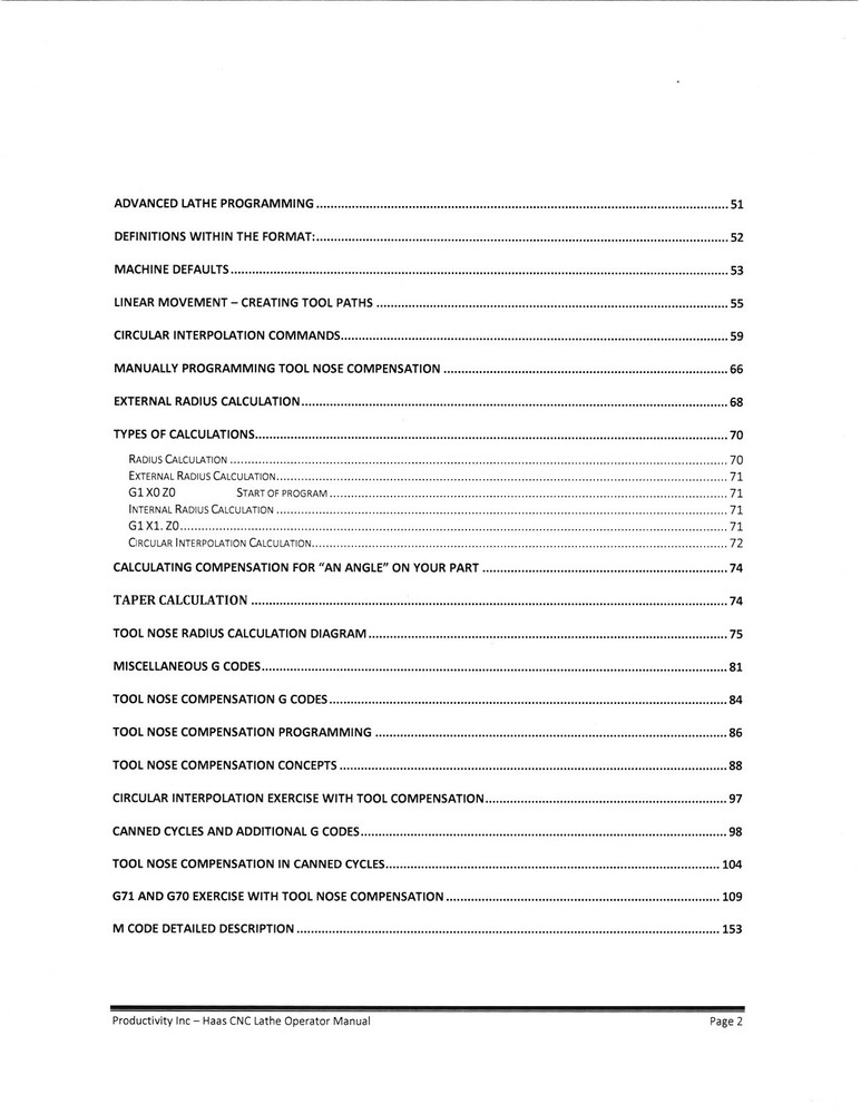 Haas CNC Lathe SL Series Operator Training Manual #1132