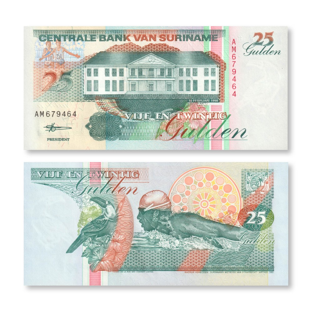 Suriname 25 Gulden, 1998, B524d, P138d, UNC