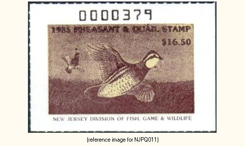 D2K New Jersey Pheasant 1985 $16.50
