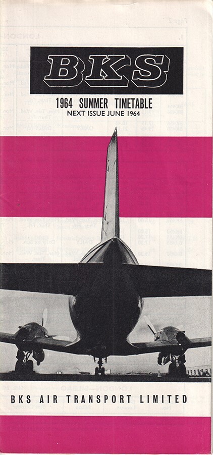 BKS Air Transport timetable 1964/SUM