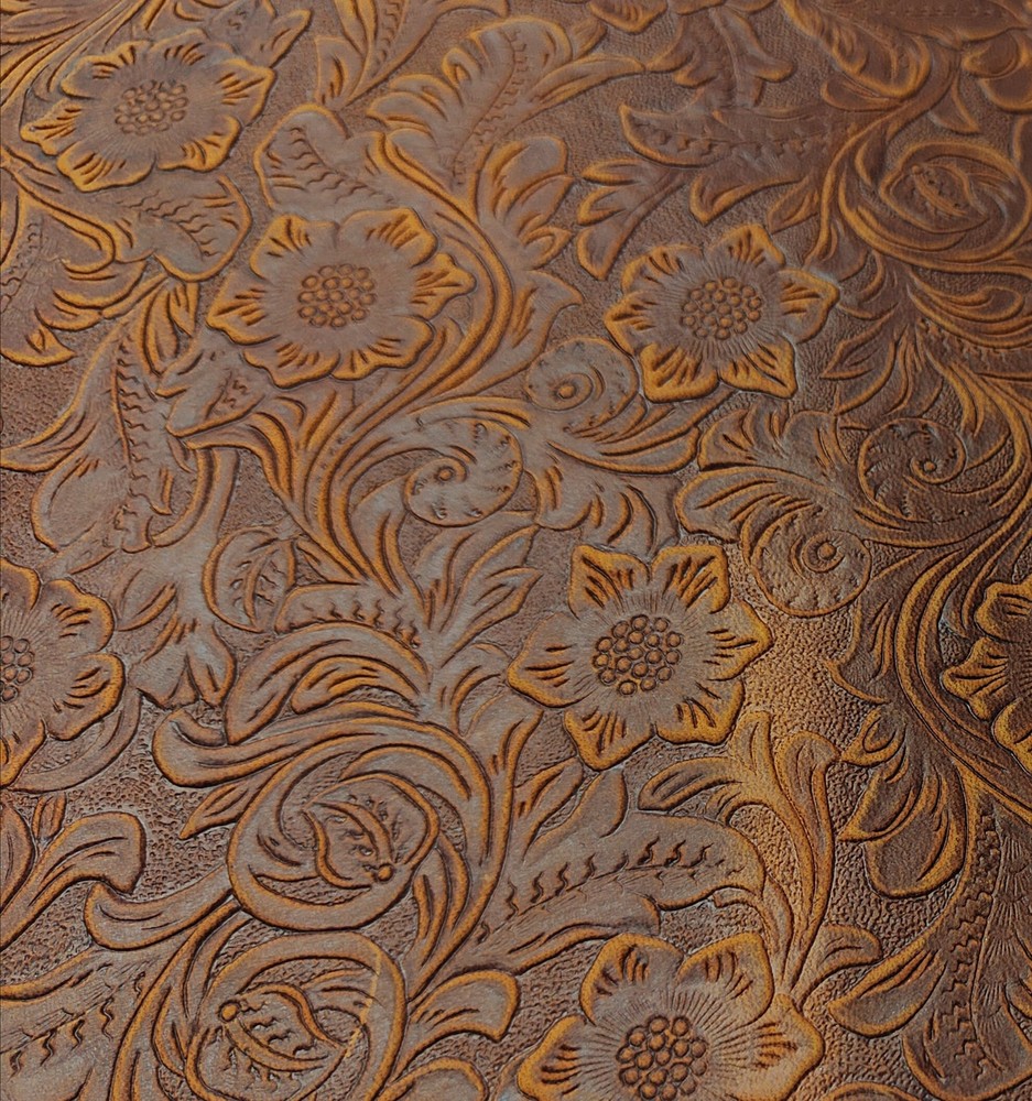 Bump Texture Genuine Leather Sheets Plain Geometric Pattern, Tan, 12"x24"