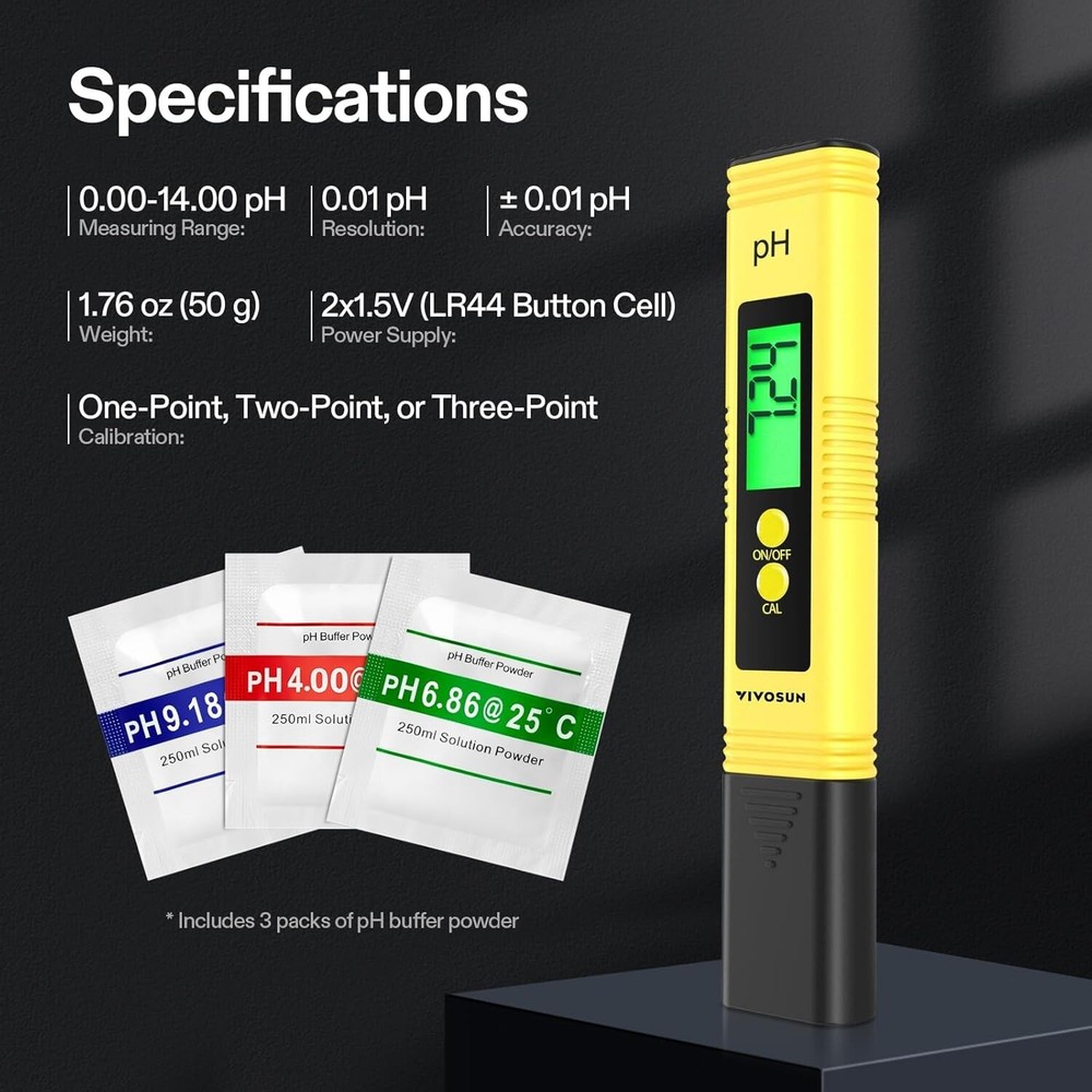 Digital PH Meter for Water, 0.05ph High Accuracy Pen Type PH Tester