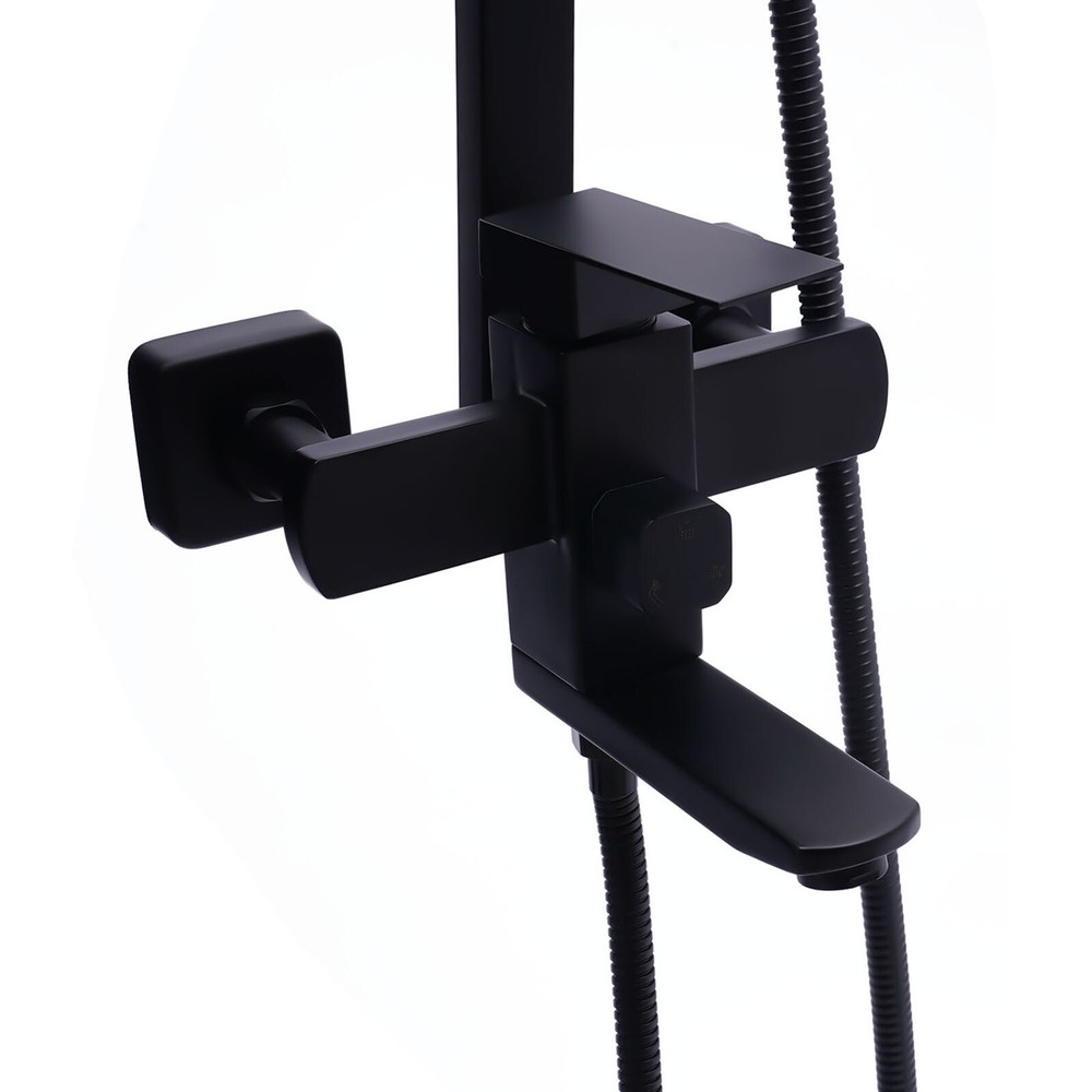 Stainless Steel Shower Panel Tower with Rainfall Jets & Massage System