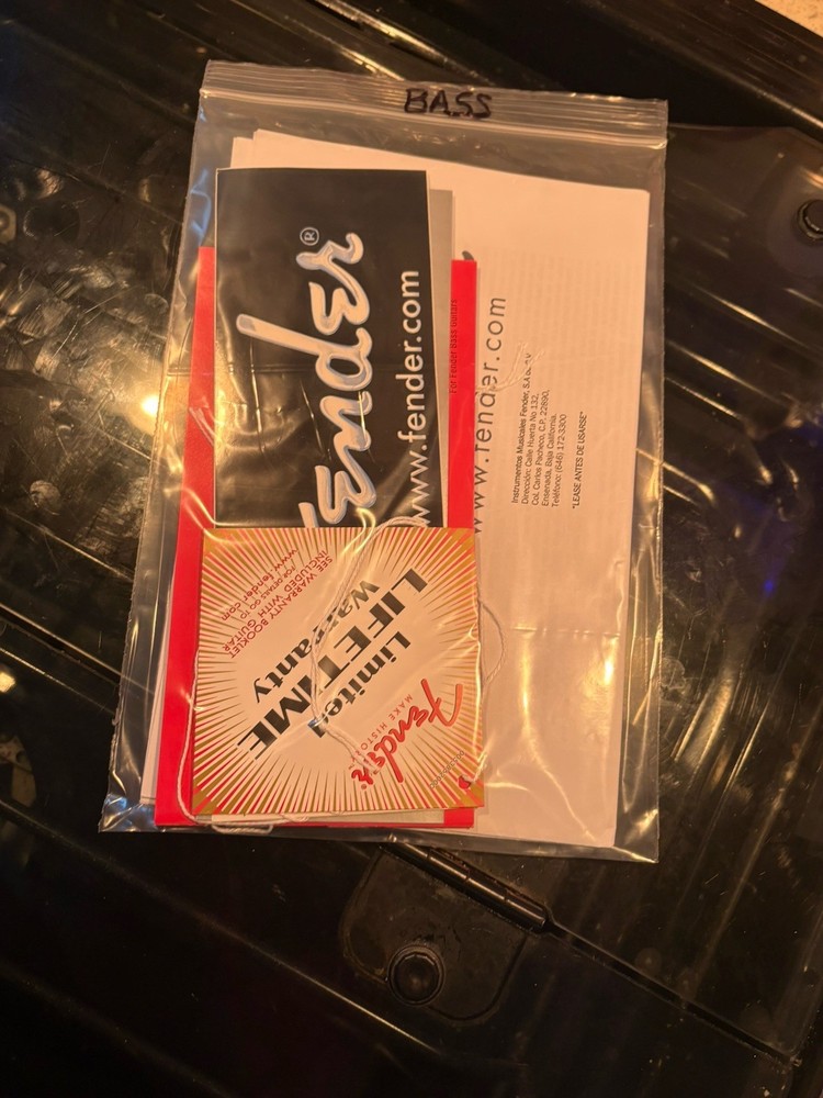 Fender Bass Case Candy Manual Tags