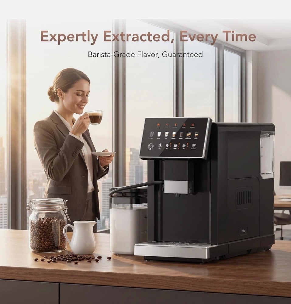 20 Bar Super Automatic Espresso Mac. Fully Automatic Coffee Machine with Grinder