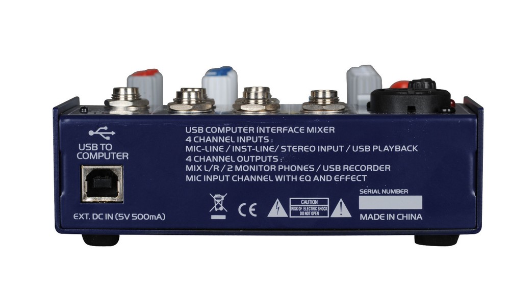 MUSYSIC 4-Channel Digital Mixer with USB Interface Studio,Webcast,Podcast MU-M4U
