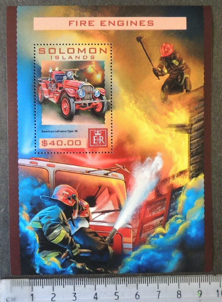 Solomon Islands 2016 fire engines trucks s/sheet mnh