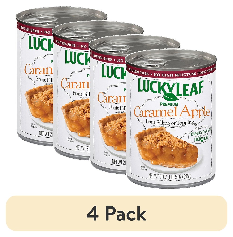 (4 pack)  Premium Caramel Apple Fruit Filling 21oz Can