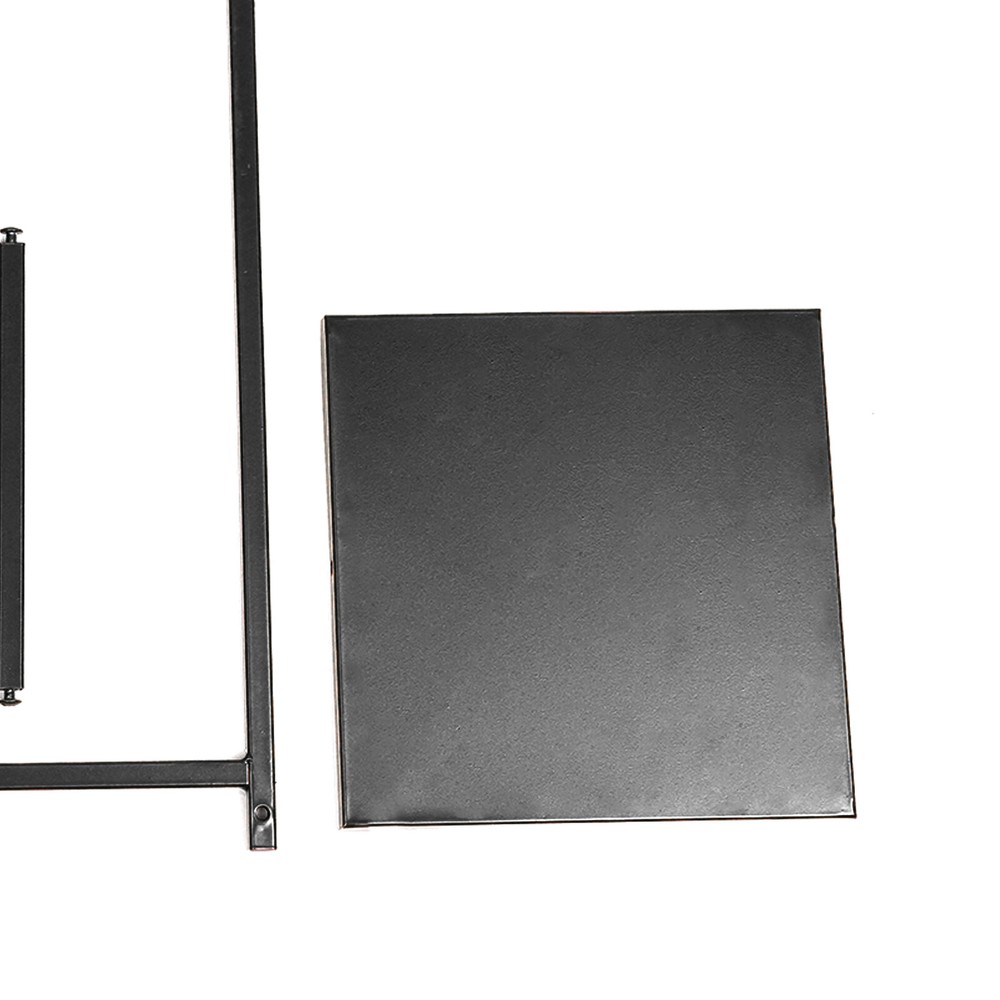 Black 9.8*9.8*29.5in Modern Rectangular Iron Flower Display Rack With Iron Plate