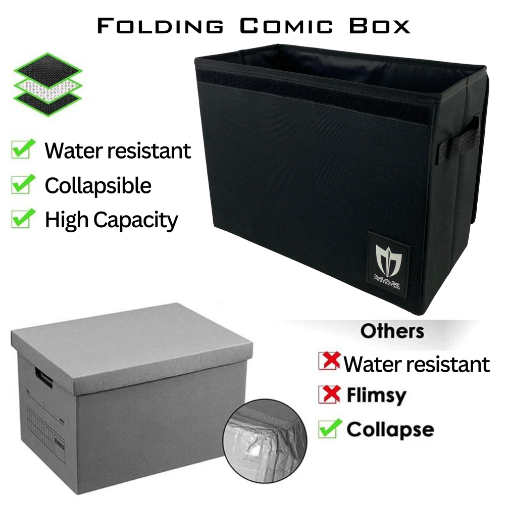 (5) MaxPro Comic Book Foldaway Light-Weight Collapsible Storage Boxes Stackable