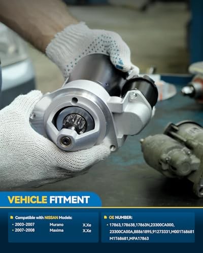 Starter Replacement for2003-2007 Murano, 2007-2008 Maxima 17863N