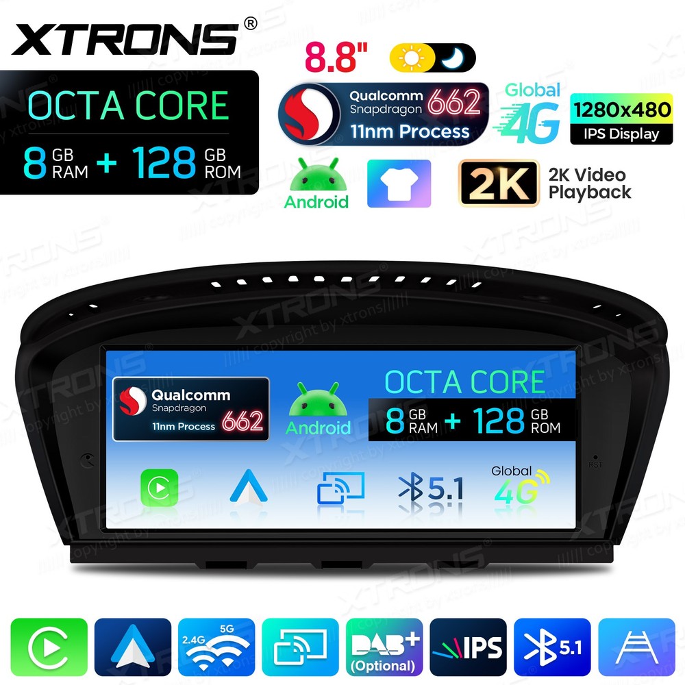 Display Screen for BMW E60/E61/E90/E91/E92/E93 CIC Android 14 8+128G CarPlay 4G
