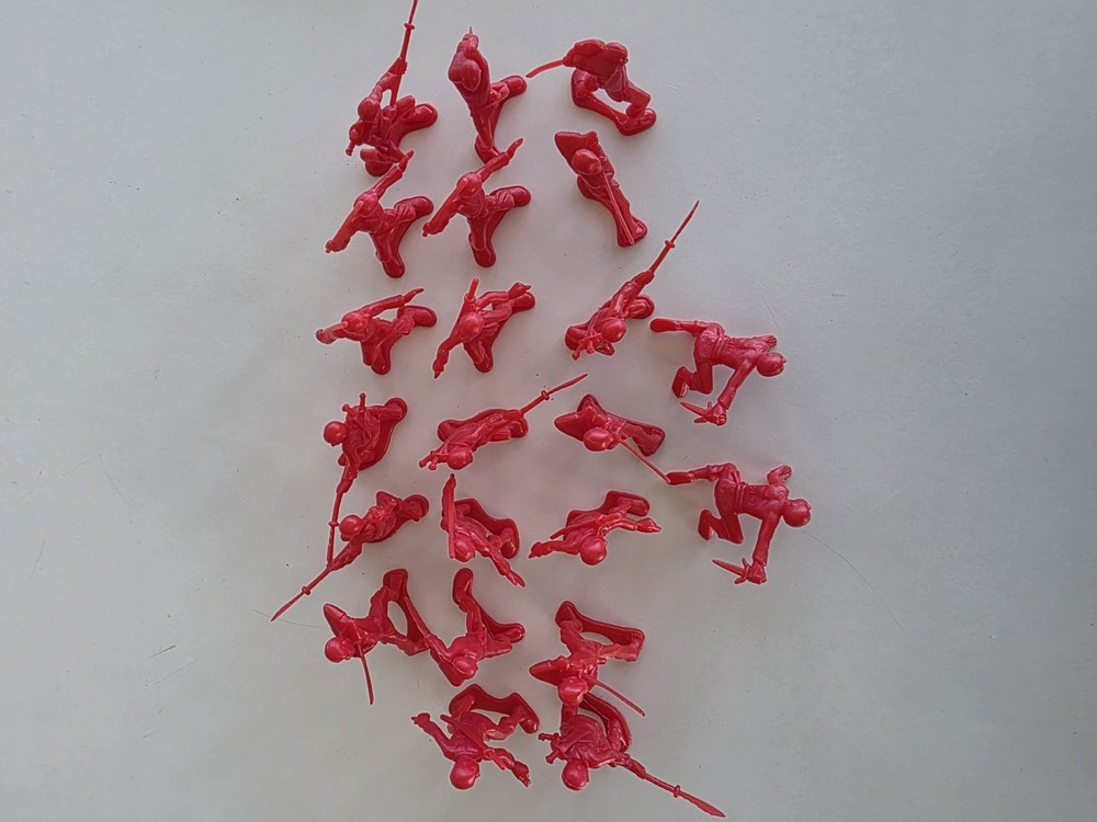 Vintage Red Plastic Ninjas 21 pcs