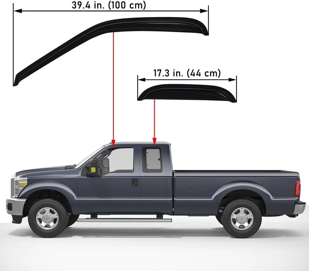Extra Durable Outside-Mount Auto Vent Window Visor, Fits 1999-2016 Super Duty