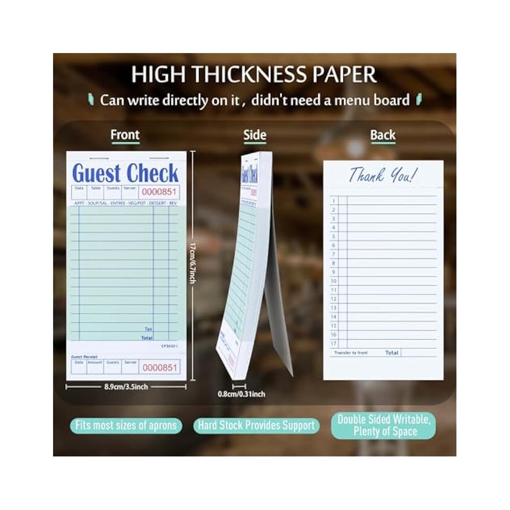 50-Sheet Restaurant Server Order Pads