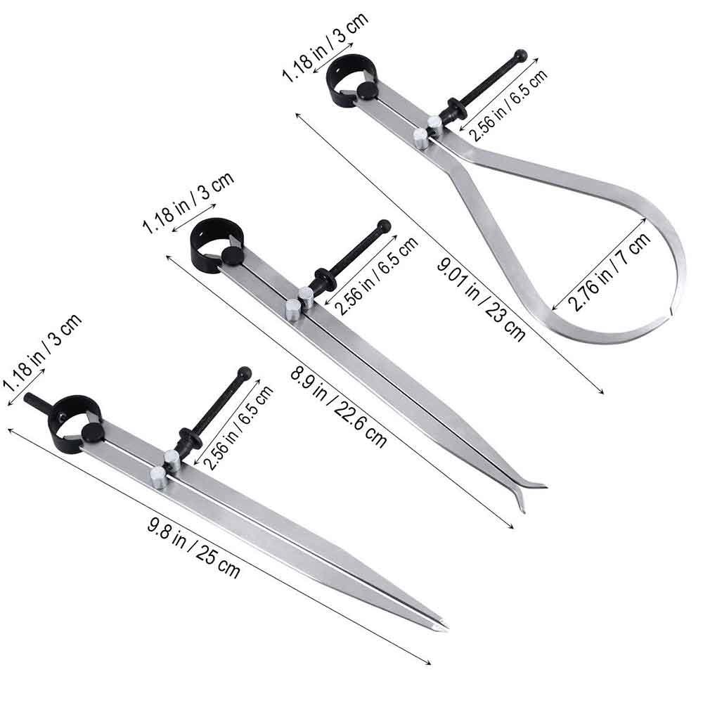 19053c 3 Pieces 8inch Spring Caliper / Divider Set