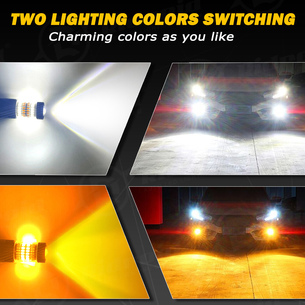 For Chevy Silverado1500 2500 White/Amber Switchback LED Turn Signal Light Bulbs