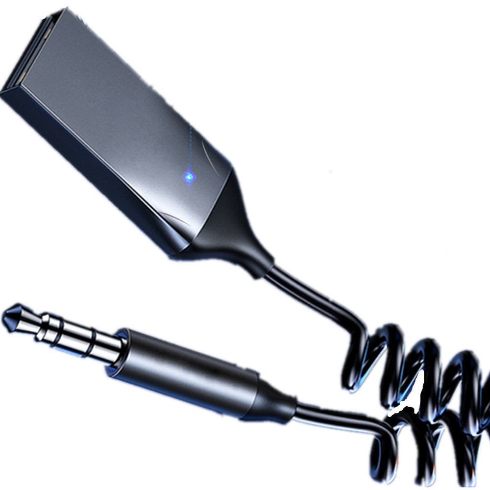 Car Audio Bluetooth Cable AUX Adapter Transmitter BT Receiver USB To 3.5mm