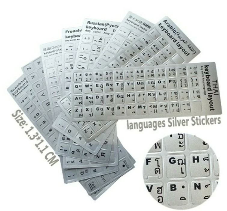 ✅PC Alphabet Letters Keyboard Stickers For computer Laptop SILVER