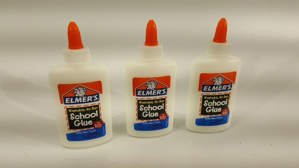 Elmer's Washable No-Run School Scrapbooking Craft Glue, 4 oz., White E304 Set-3