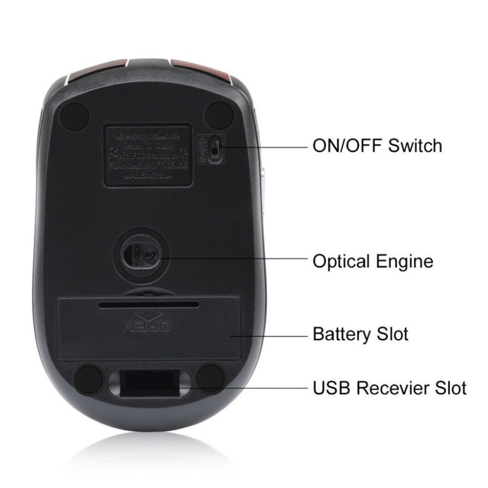 Sanoxy Wireless Optical Mouse Adjustable DPI 2.4GHz Red