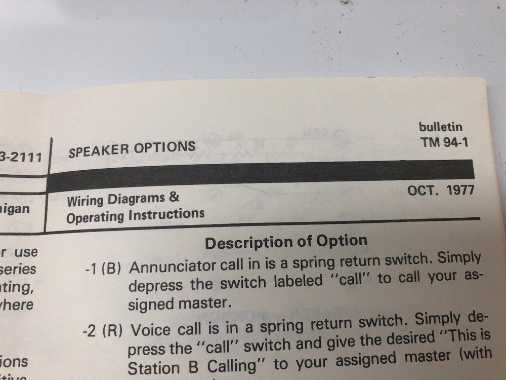 VINTAGE FARADAY INC MILITARY INTERCOM