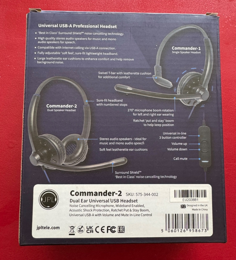 JPL Commander Universal USB-A professional headset