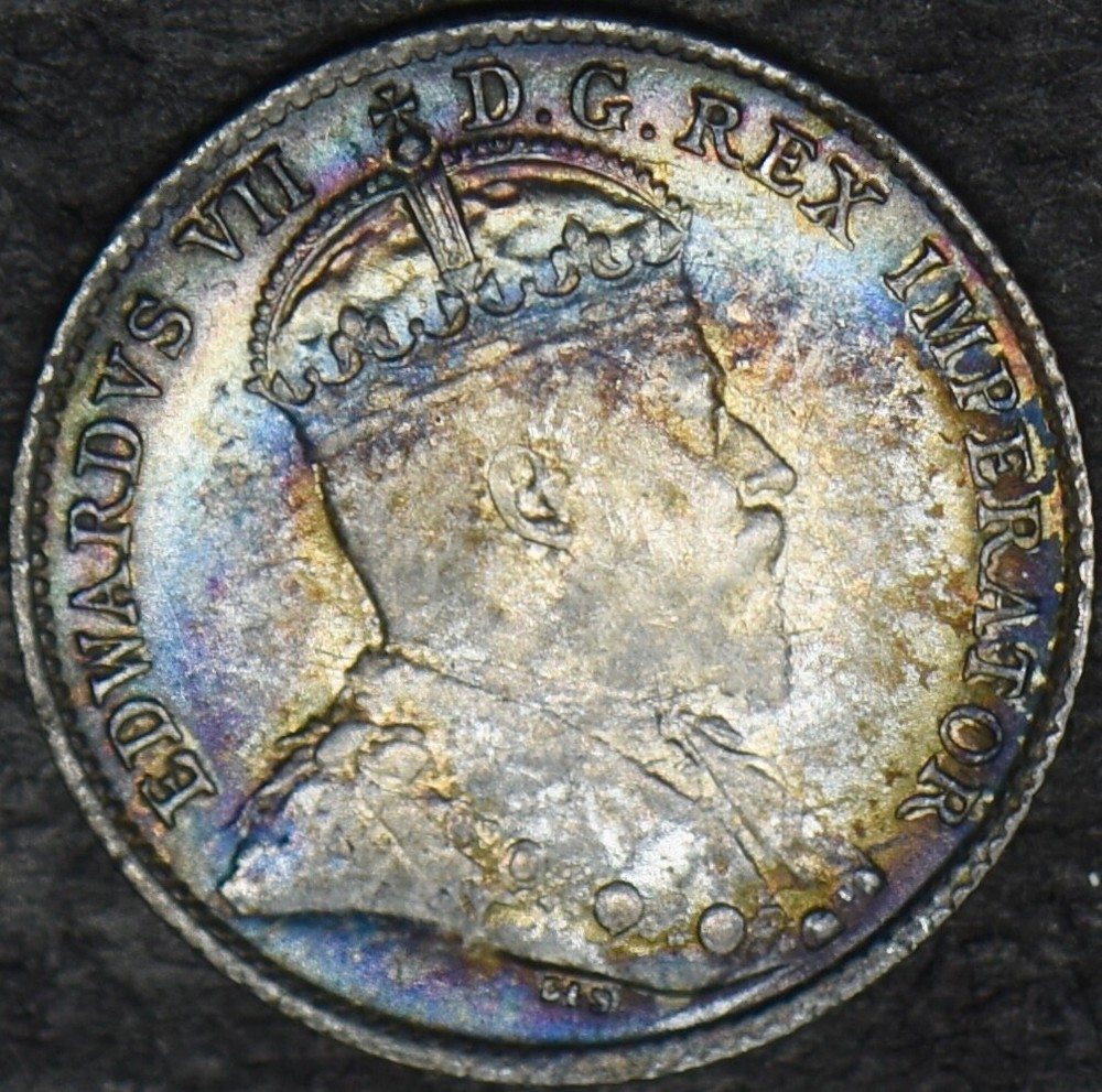 1905 Canada Silver 5 Cents - Rainbow Toned - ✪COINGIANTS✪