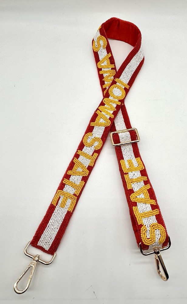 Iowa State RED Handmade Beaded Purse Strap. BEAUTIFUL!