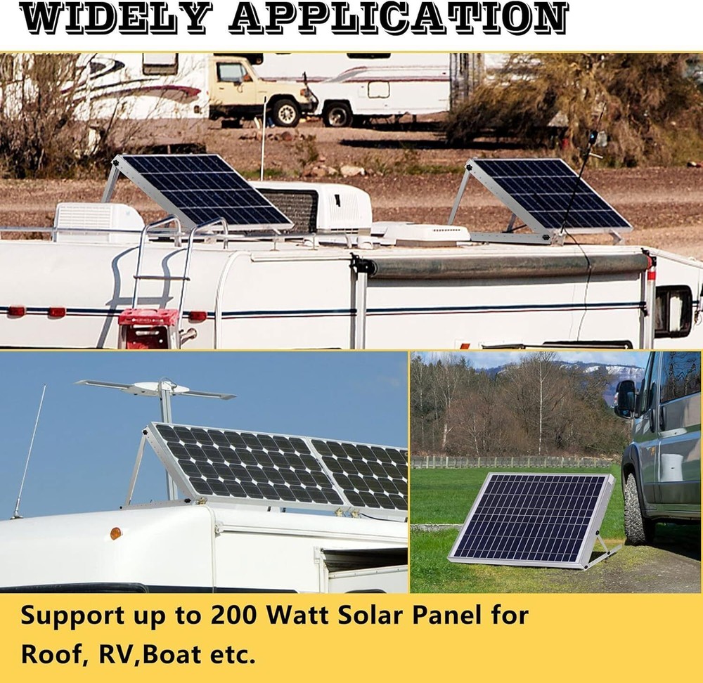 4PCS Solar Panel RV Tilt Mount Brackets Rooftop Flat Surface Adjustable Frame US