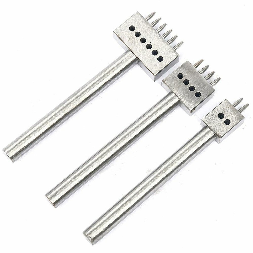 3/4/5/6/8MM Leather Craft Tools Hole Chisel Graving Stitching Punch Tool Set USA