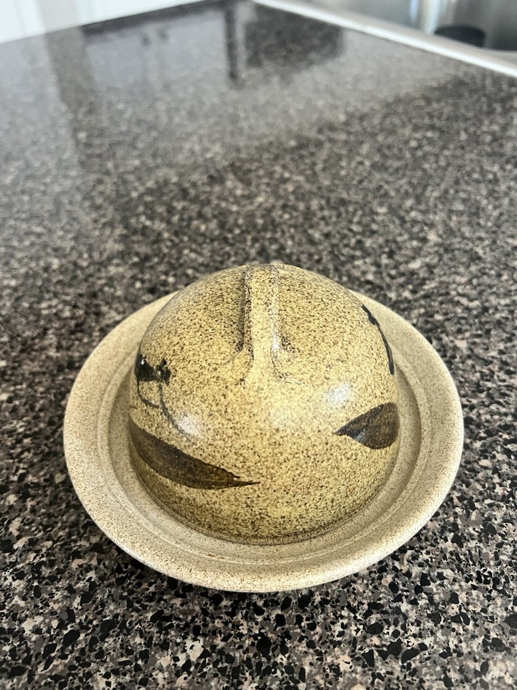 Gorgeous Studio Pottery Cheese Plate W/Cover