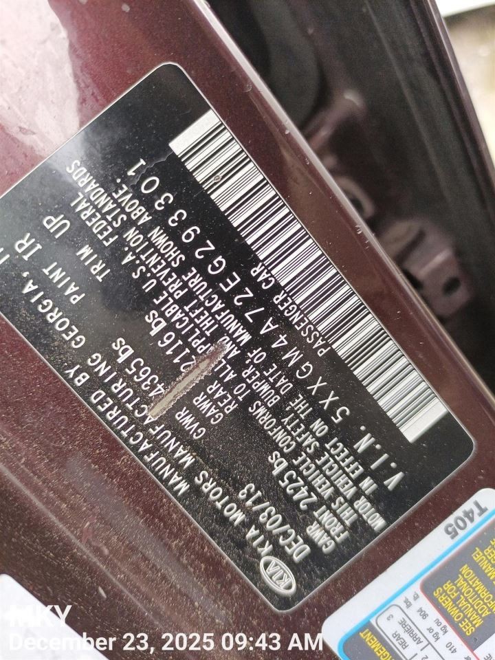 RIGHT PRPL ROCKER PANEL MOULDING OEM 2014 KIA OPTIMAKIA