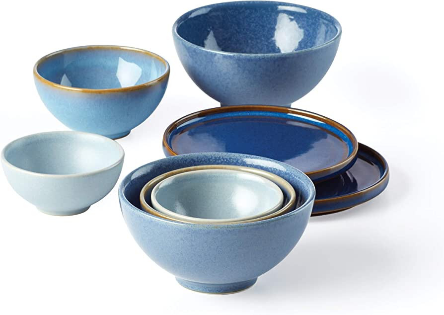 Lenox China LUNA BLUE 8-Piece Nesting Dinnerware Set - N/O