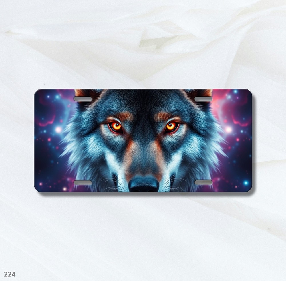 Powerful Wolf License Plate Customizable Front Bumper Plate Anniversary Gift