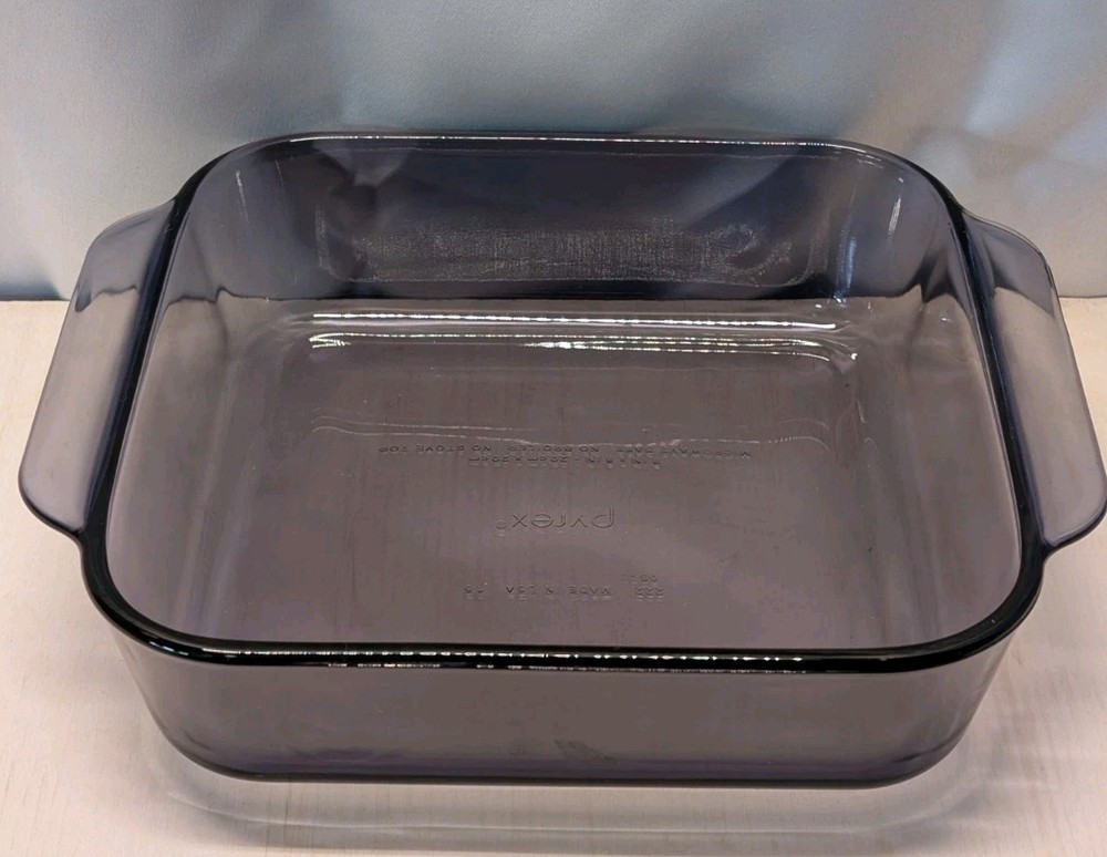 Pyrex Vision Ware Amethyst Baking Dish 8x8 Inch Square Casserole Pre-owned