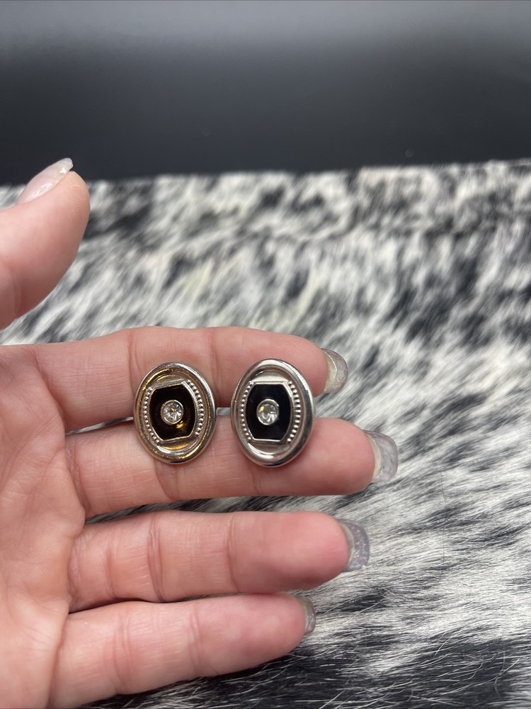 Stunning Silvertone Vintage Cuff Links #Q44