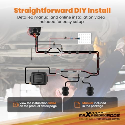 Dual Path On Board Air Compressor System Air Bag Compressor Kit with Digital