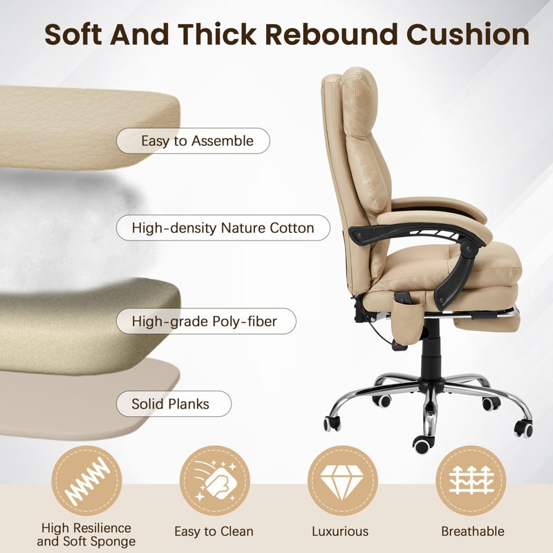 Office Chair With 6 Vibration Points, Height and angleadjustable