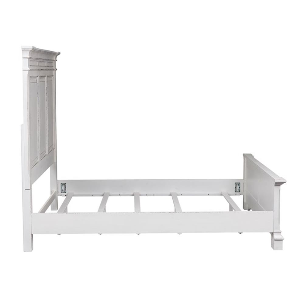 Pemberly Row Engineered Wood Contemporary White King Panel Bed