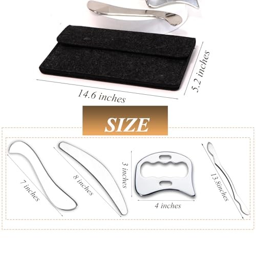 4 in 1 Muscle Scraper Tool Set-Gua Sha Massage Scraping Tools for Soft Tissue