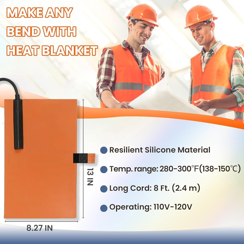 PVC Pipe Heating Blanket, ½"-1½", 120V, 200W, Silicone