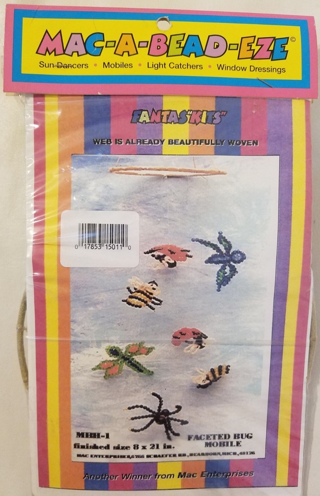 Faceted Bead Bug Mobile MAC-A-BEAD-EZE Beading Craft Kit Mac Enterprises VTG