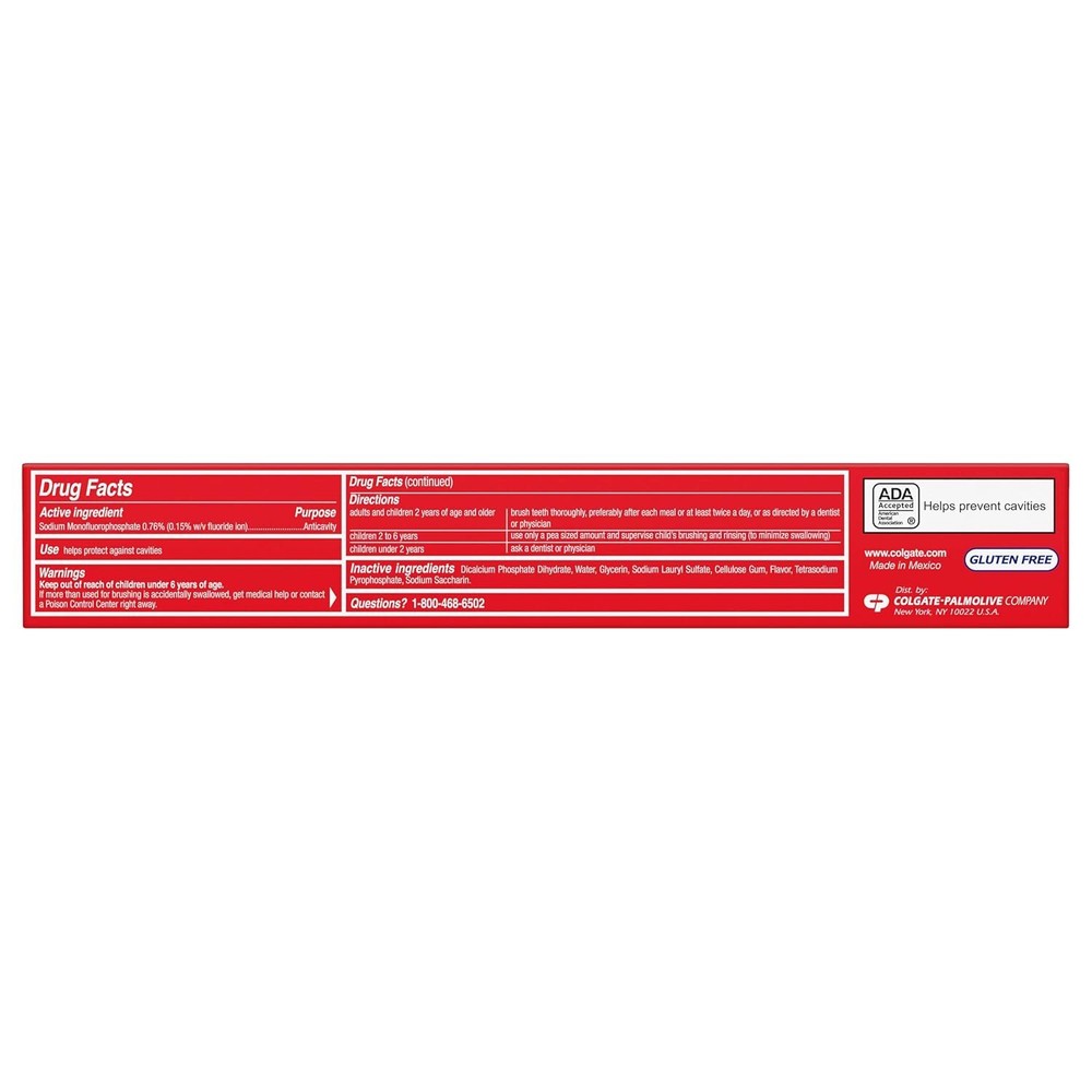 6-Pack Colgate Regular Cavity Protection Toothpaste with Fluoride, White 6 oz