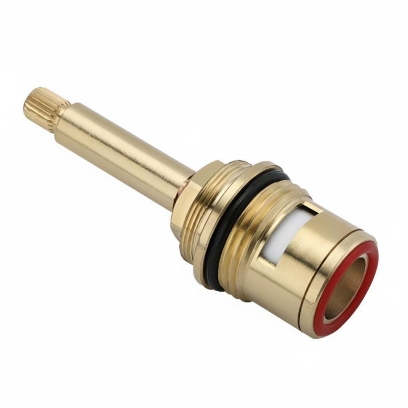Brass Ceramic Stem Disc Cartridges Faucet Valves Replace Bathroom M4 Screw Red