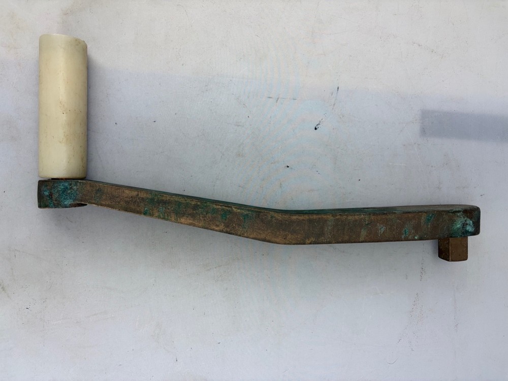 Cast Bronze Winch Handle 13" w/ white handles