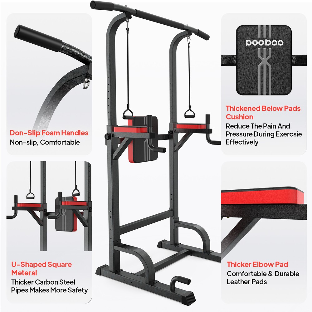 Power Tower Strength Training Dip Station Pull Up Dip Exercise Workout Equipment