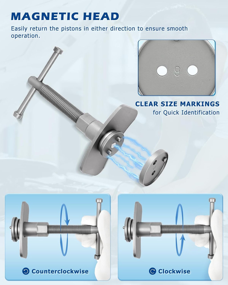 27Pcs Brake Caliper Wind Back Tool Kit Piston Compressor Pad Replacement Set Red