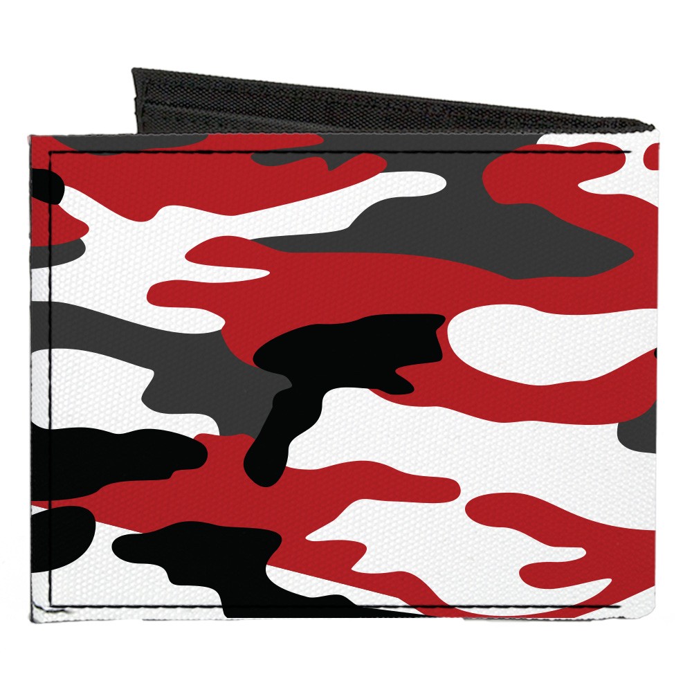 Canvas Bi-Fold Wallet Camo Red/Black/Gray/White