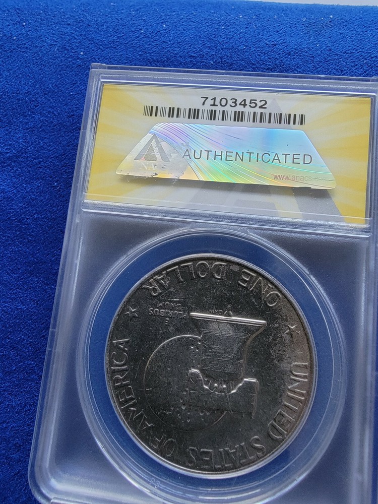 1976 Eisenhower dollar Anacs Ms64 VAR 2 Bicentennial Coin.